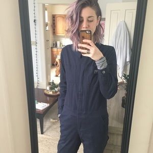 Wildfang Workwear Boiler Suit Navy Blue Sz S